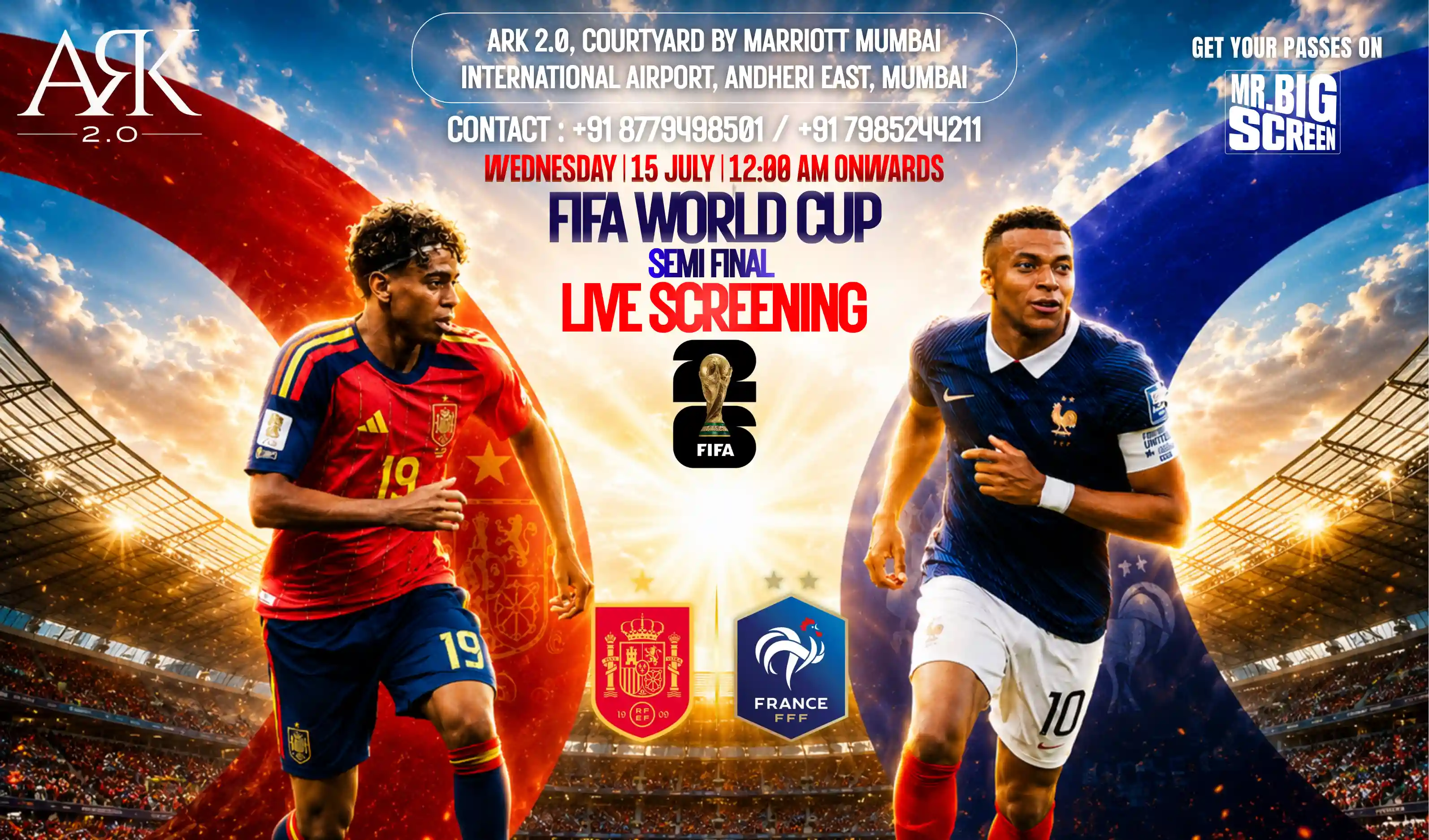 FIFA World Cup 2026-Live Screening-France Vs Spain, Ark2.0 Lounge, Andheri (E)